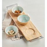 Wood And Enamel Bowls With Serving Tray, Serveware by Harry & David