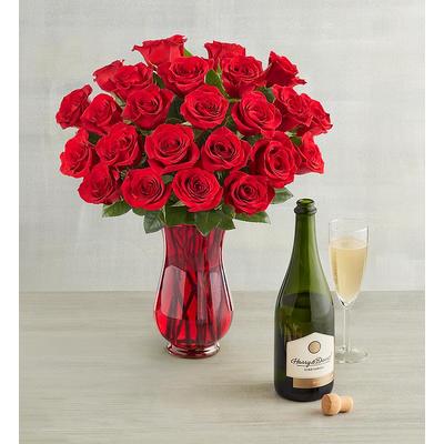 Two Dozen Red Roses And Sparkling Rosé, Single Variety Bouquets, Flowers by Harry & David