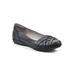 Women's Chic Casual Flat by Cliffs in Black Burnished Smooth (Size 9 M)
