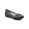 Women's Chic Casual Flat by Cliffs in Black Burnished Smooth (Size 8 1/2 M)