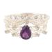Wisdom Crown,'Stacking Rings with Cubic Zirconia and Amethyst (Set of 3)'