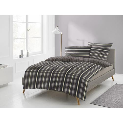 „Wendebettwäsche IRISETTE „“Sky 8421″“ Bettwäsche Gr. B/L: 135 cm x 200 cm (1 St.), B/L: 80 cm x 80 cm (1 St.), Mako-Satin, lila (beere) Bettwäsche 135×200 cm edel und hochwertig“
