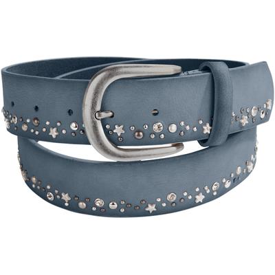 Ledergürtel HEINE, Damen, Gr. 85, silber (blau, silberfarben), Gürtel Image