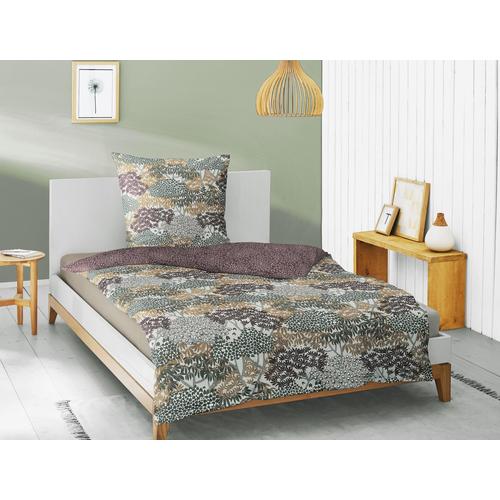 „Wendebettwäsche IRISETTE „“Sky 8426″“ Bettwäsche Gr. B/L: 155 cm x 200 cm (1 St.), B/L: 80 cm x 80 cm (1 St.), Mako-Satin, bunt (multi) Bettwäsche 155×200 cm edel und hochwertig“