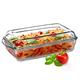 KADAX Glass Casserole Dish, Ovenproof Dish with Lid and Handles, Heat-Resistant Dish for Cooking, Baking, Roasting, Transparent Dish for Lasagne, Meat (Rectangular, 3.95 L)