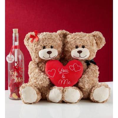 1-800-Flowers Everyday Gift Delivery Lotsa Love The Perfect Pair Bears & Message In A Bottle