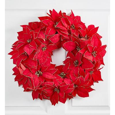 1-800-Flowers Home Decor Non Floral Non Plant Wreaths Delivery Shimmering Poinsettia Wreath - 20