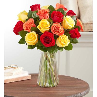 1-800-Flowers Flower Delivery Joyful Harvest Rose Bouquet W/ Clear Vase