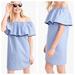 J. Crew Dresses | J.Crew Tipped Off-The-Shoulder Dress | Color: Blue | Size: Xs (Fits As S)