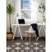 KAVKA DESIGNS Star Struck Low Pile Carpet Straight Round Chair Mat in Gray/White | 0.08 H x 60 W x 0.08 D in | Wayfair MWOMT-17299-5X5-KAV2601