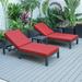 Orren Ellis Chelsea 74.8 Long Reclining Chaise Lounge Set w/ Cushions & Table Metal in Black | 15.35 H x 29.53 W x 74.8 D in | Outdoor Furniture | Wayfair