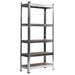 Rebrilliant Lylan 5 Tiers Galvanizing Adjustable Storage Rack Shelving Unit Wood/Steel in Gray | 11.81 H x 59.05 W x 27.55 D in | Wayfair