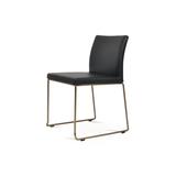 sohoConcept Aria Stackable Chair in Faux Leather Faux Leather/Upholstered in Yellow/Black | 31 H x 17 W x 21 D in | Wayfair DC2020S-BR-1