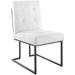 Privy Black Stainless Steel Upholstered Fabric Dining Chair by Modway Upholstered in White | 35.5 H x 19 W x 25.5 D in | Wayfair EEI-3745-BLK-WHI