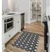 Dark Gray Rectangle 3' x 5' Kitchen Mat - Wade Logan® Azzole Star Struck Kitchen Mat 60.0 x 36.0 x 0.08 in white/black/brown, Polyester | Wayfair