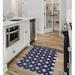 Blue Rectangle 3' x 5' Kitchen Mat - Wade Logan® Azzole Star Struck Kitchen Mat 60.0 x 36.0 x 0.08 in white/brown, Polyester | Wayfair