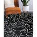 Black/White 84 x 60 x 0.08 in Area Rug - Bayou Breeze Darrie Abstract Machine Woven Area Rug in Charcoal/White | 84 H x 60 W x 0.08 D in | Wayfair