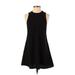 American Apparel Casual Dress - A-Line Crew Neck Sleeveless: Black Print Dresses - Women's Size X-Small