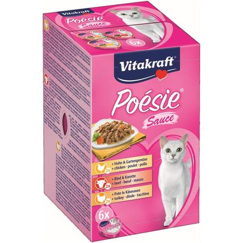Katzenfutter Poesie Sauce, Multipack - 6 Schalen - Vitakraft