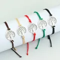 Bracelets tressés en fil d'avertissement bracelets à breloques arbre de vie bracelets réglables
