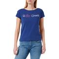 Love Moschino Womens with Glitter Love-Hate Print T-Shirt, Blue, 42