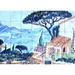 42in x 30in Valley Landscape Mosaic 35pc Tile Ceramic Wall Mural