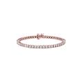 Women's Rose Gold Plated Sterling Silver Miracleset Diamond Round Faceted Bezel Tennis Bracelet 7" by Haus of Brilliance in Rose Gold