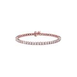 Women's Rose Gold Plated Sterling Silver Miracleset Diamond Round Faceted Bezel Tennis Bracelet 7" by Haus of Brilliance in Rose Gold