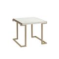 End Table by Acme in Faux Marble Champagne