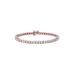 Women's Rose Gold Plated Sterling Silver Miracleset Diamond Round Faceted Bezel Tennis Bracelet 7" by Haus of Brilliance in Rose Gold