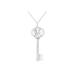 Women's Sterling Silver Diamond Accent Gemini Zodiac Key Pendant Necklace by Haus of Brilliance in White