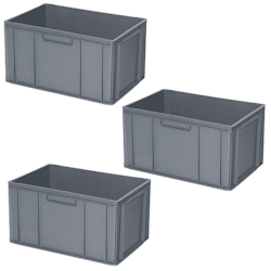BRB 3 Eurobehälter / Box, 63 Liter, LxBxH 600 x 400 x 320 mm, grau, lebensmittelecht Image
