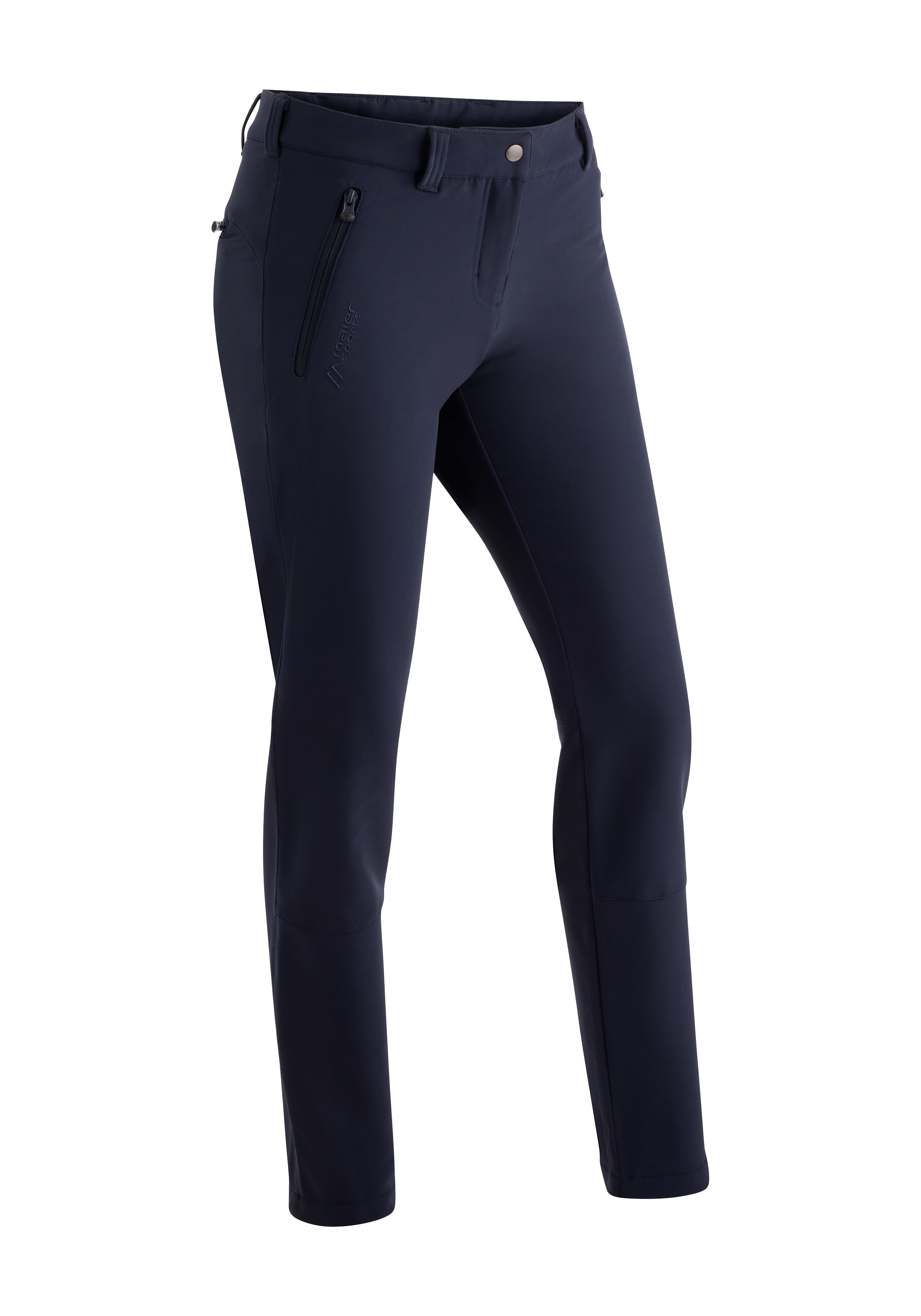 Funktionshose MAIER SPORTS "Helga slim", Damen, Gr. 76, Langgrößen, blau (dunkelblau), 90% Polyester, 10% Elasthan, Hosen, warme Damen Outdoorhose, robuste Wanderhose, Slim Fit Image