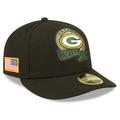 Men's New Era Black Green Bay Packers 2022 Salute To Service Low Profile 59FIFTY Fitted Hat