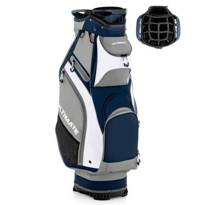 Costway 10.5 Inch Golf Stand Bag with 14 Way Dividers and 7 Zippered Pockets-Navy