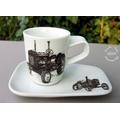 Espresso Tasse Set mit Unterteller Becher Geschenk Kinder Geburtstag Hochzeit Porzellan Traktor