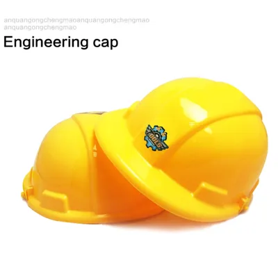 Casque de sécurité jaune simulation pour enfants chapeau de jeu semblant jouet de construction