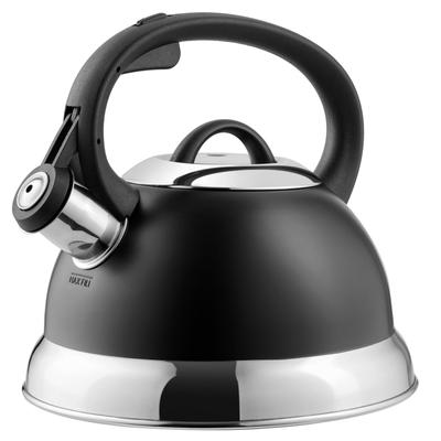 Mr. Coffee Flintshire 1.75 Quart Whistling Stovetop Tea Kettle in Black - 1.75 Quart