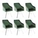 Vallerina Green and Chrome Sloped Arm Swivel Chair (Set of 6)