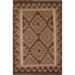 Brown Kilim Reversible Rug Flat-weave Geometric Wool Foyer Carpet - 2'8" x 4'0"