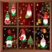 WALPLUS Xmas Gnomes and Snowflakes Christmas Window Clings Window Decoration Double Sided Reusable Removable Electrostatics PVC