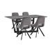 Corrigan Studio® 5 Piece Dining Table & Fabric Chairs, Black & Wood/Upholstered/Metal in Gray | 30 H x 63 W x 71 D in | Wayfair