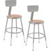 Interion Height Adjustable Industrial/Shop Stool Wood/Metal in Brown | 27 H x 21 W x 21 D in | Wayfair 244870