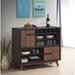 Corrigan Studio® Daesha Bar Cabinet Wood in Black/Brown | 34.75 H x 15.5 D in | Wayfair 3A0C40D0C8F84466A223626EFAB4B6F1