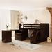 Harriet Bee Low Study Twin Size Loft Bed w/ Storage Steps & Portable Desk Wood in Brown | 59.8 H x 79.5 W x 57 D in | Wayfair