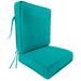 Latitude Run® 22" x 45" Outdoor Deep Seat Chair Cushion Set w/ Ties & Welt, Polyester in Green/Blue | 4 H x 22 W x 45 D in | Wayfair