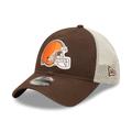 Men's New Era Brown/Natural Cleveland Browns Loyal 9TWENTY Trucker Hat