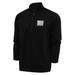 Men's Antigua Black New York Giants Metallic Logo Generation Quarter-Zip Pullover Top