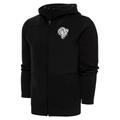 Men's Antigua Black Los Angeles Rams Metallic Logo Protect Full-Zip Hoodie