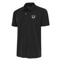 Men's Antigua Charcoal Las Vegas Raiders Team Logo Throwback Tribute Polo